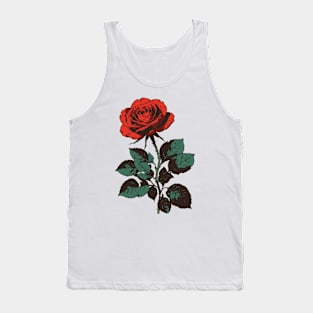 Blooming in Vintage Red Tank Top